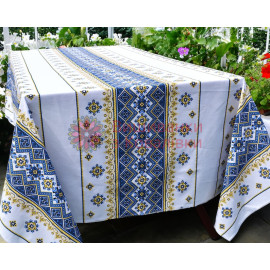 Льняна скатертина "КАРПАТСЬКИЙ СВІТАНОК", розмір 150x220 см